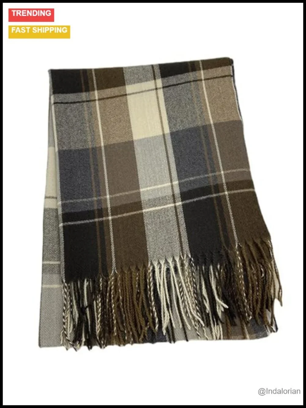 Scottish Tartan Plaid Soft Warm Winter Scarf Shawl Wrap with Fringes
